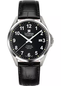 Швейцарские наручные мужские часы Le Temps LT1025.07BL81. Коллекция Titanium Gent