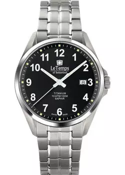 Швейцарские наручные мужские часы Le Temps LT1025.07TB01. Коллекция Titanium Gent