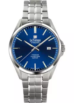 Швейцарские наручные мужские часы Le Temps LT1025.13TB01. Коллекция Titanium Gent