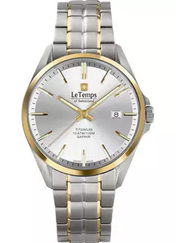 Швейцарские наручные мужские часы Le Temps LT1025.64TB02. Коллекция Titanium Gent