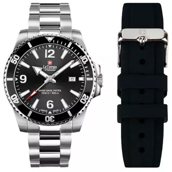 Швейцарские наручные мужские часы Le Temps LT1043.01BS01. Коллекция Swiss Naval Patrol