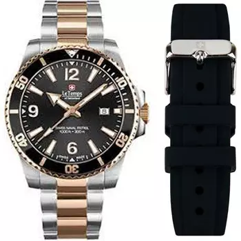 Швейцарские наручные мужские часы Le Temps LT1043.45BT02. Коллекция Swiss Naval Patrol