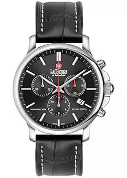 Швейцарские наручные мужские часы Le Temps LT1057.12BL01. Коллекция Zafira Chrono