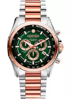 Швейцарские наручные мужские часы Roamer 220.837.49.75.20. Коллекция Rockshell Chrono