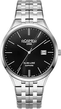Швейцарские наручные мужские часы Roamer 512.833.41.55.20. Коллекция Slime Line Classic