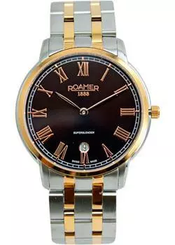 Швейцарские наручные мужские часы Roamer 515.810.49.05.50. Коллекция Superslender