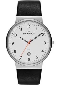 Швейцарские наручные мужские часы Skagen SKW6024. Коллекция Leather