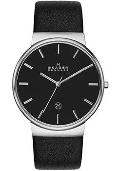 Швейцарские наручные мужские часы Skagen SKW6104. Коллекция Leather