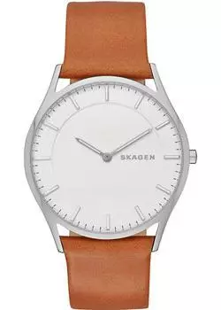 Швейцарские наручные мужские часы Skagen SKW6219. Коллекция Leather