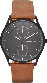 Швейцарские наручные мужские часы Skagen SKW6347. Коллекция Leather