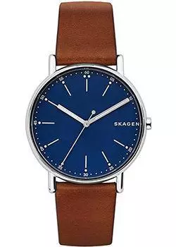 Швейцарские наручные мужские часы Skagen SKW6355. Коллекция Leather