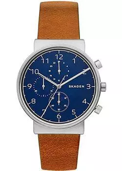 Швейцарские наручные мужские часы Skagen SKW6358. Коллекция Leather