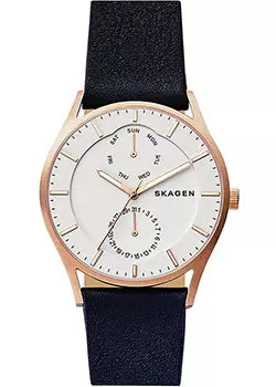 Швейцарские наручные мужские часы Skagen SKW6372. Коллекция Leather