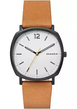 Швейцарские наручные мужские часы Skagen SKW6379. Коллекция Leather