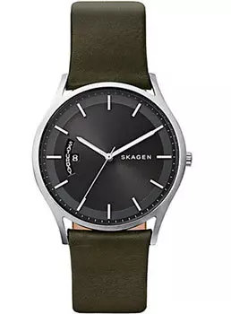 Швейцарские наручные мужские часы Skagen SKW6394. Коллекция Leather