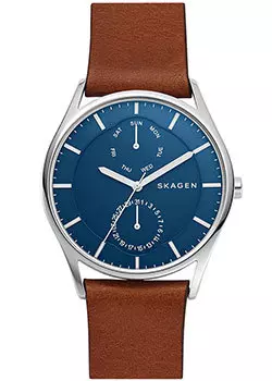 Швейцарские наручные мужские часы Skagen SKW6449. Коллекция Leather