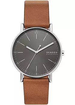 Швейцарские наручные мужские часы Skagen SKW6578. Коллекция Leather