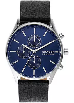 Швейцарские наручные мужские часы Skagen SKW6606. Коллекция Leather