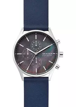 Швейцарские наручные мужские часы Skagen SKW6653. Коллекция Leather