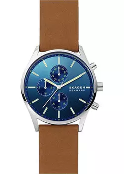 Швейцарские наручные мужские часы Skagen SKW6732. Коллекция Leather