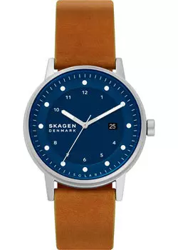 Швейцарские наручные мужские часы Skagen SKW6739. Коллекция Leather