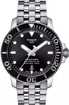 Швейцарские наручные мужские часы Tissot T120.407.11.051.00. Коллекция Seastar 1000 Powermatic 80