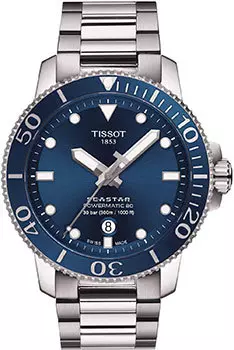 Швейцарские наручные мужские часы Tissot T120.407.11.041.03. Коллекция Seastar 1000 Powermatic 80
