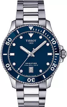 Швейцарские наручные мужские часы Tissot T120.410.11.041.00. Коллекция Seastar 1000