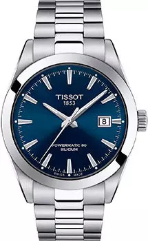 Швейцарские наручные мужские часы Tissot T127.407.11.041.00. Коллекция Powermatic 80 Silicium