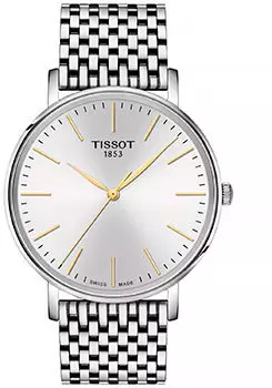 Швейцарские наручные мужские часы Tissot T143.410.11.011.01. Коллекция Everytime