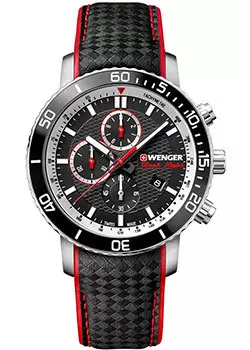Швейцарские наручные мужские часы Wenger 01.1843.105. Коллекция Roadster Black Night Chrono