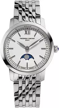 Швейцарские наручные женские часы Frederique Constant FC-206SW1S6B. Коллекция Slim Line Moonphase
