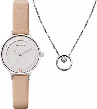 Швейцарские наручные женские часы Skagen SKW1100. Коллекция Leather