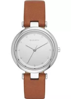 Швейцарские наручные женские часы Skagen SKW2458. Коллекция Leather