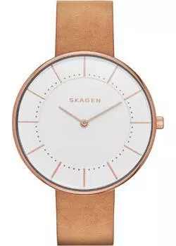 Швейцарские наручные женские часы Skagen SKW2558. Коллекция Leather