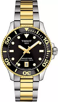 Швейцарские наручные женские часы Tissot T120.210.22.051.00. Коллекция Seastar 1000