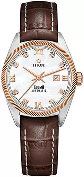 Швейцарские наручные женские часы Titoni 818-SRG-ST-652. Коллекция Cosmo