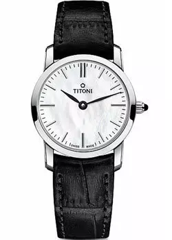 Швейцарские наручные женские часы Titoni TQ-42918-S-ST-587. Коллекция Slenderline
