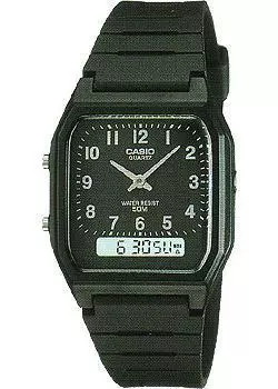 Японские наручные мужские часы Casio AW-48H-1B. Коллекция Ana-Digi