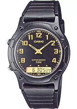 Японские наручные мужские часы Casio AW-49H-1B. Коллекция Ana-Digi