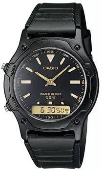 Японские наручные мужские часы Casio AW-49HE-1A. Коллекция Ana-Digi