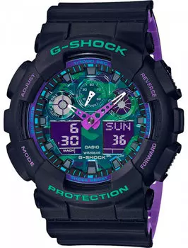 Японские наручные мужские часы Casio GA-100BL-1AER. Коллекция G-Shock