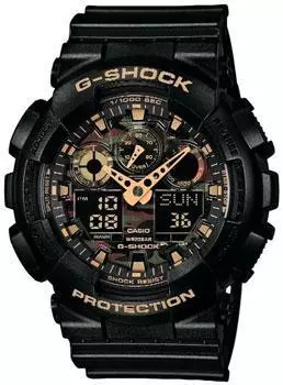 Японские наручные мужские часы Casio GA-100CF-1A9. Коллекция G-Shock