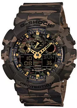 Японские наручные мужские часы Casio GA-100CM-5A. Коллекция G-Shock