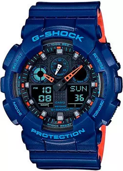 Японские наручные мужские часы Casio GA-100L-2A. Коллекция G-Shock