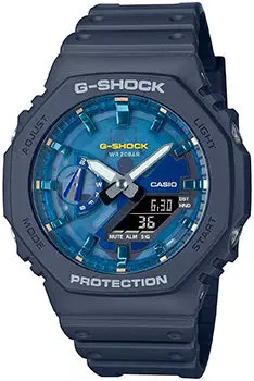 Японские наручные мужские часы Casio GA-2100AS-2A. Коллекция G-Shock