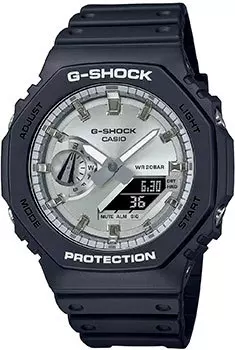 Японские наручные мужские часы Casio GA-2100SB-1A. Коллекция G-Shock