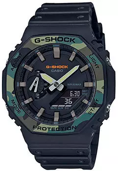 Японские наручные мужские часы Casio GA-2100SU-1AER. Коллекция G-Shock