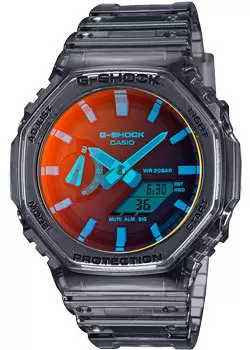 Японские наручные мужские часы Casio GA-2100TLS-8A. Коллекция G-Shock