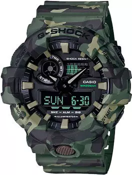 Японские наручные мужские часы Casio GA-700CM-3A. Коллекция G-Shock